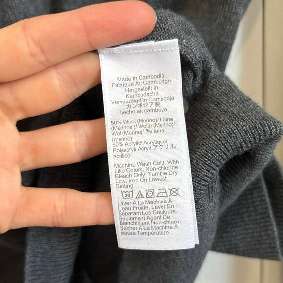 J Crew gray luxe Merino wool-blend crewneck sweater XL - Picture 8 of 9